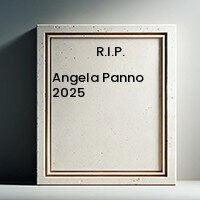 Memorial frame with R.I.P. Angela Panno, 2025.